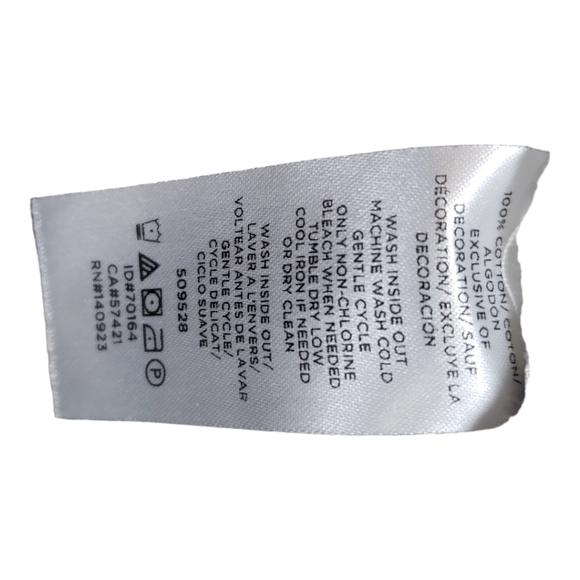 NWT LOFT White 3/4 Sleeve with Navy Blue Embroidered Stars Sweatshirt Size M - Picture 7 of 8